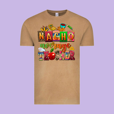 Nacho Average Teacher Vintage Tee Designed By Adodesignshop