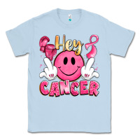 Dusty Blue hey cancer with middle fingers Classic Tee - LillyAllenDesigns