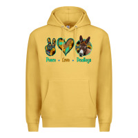 Antique Gold Peace Love Donkeys Premium Hoodie - Bettercallsaul