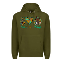 Army Green Peace Love Donkeys Premium Hoodie - Bettercallsaul