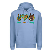 Colony Blue Peace Love Donkeys Premium Hoodie - Bettercallsaul