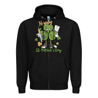 Black happy st. patrick's day Zipper Hoodie - MaliasSmallBusiness