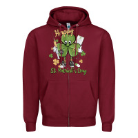 Burgundy happy st. patrick's day Zipper Hoodie - MaliasSmallBusiness