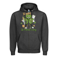Charcoal Heather happy st. patrick's day Zipper Hoodie - MaliasSmallBusiness