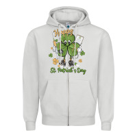 Dove Grey happy st. patrick's day Zipper Hoodie - MaliasSmallBusiness