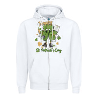White happy st. patrick's day Zipper Hoodie - MaliasSmallBusiness