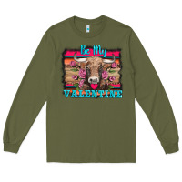 Army Green be my valentine with cow Long Sleeve Tee - AdoDesignShop