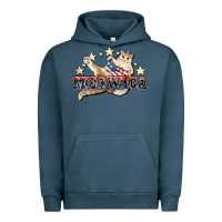 Pigment Midnight Navy Meowica cat 4th of july Urban Hoodie - HowdyJamesFarm