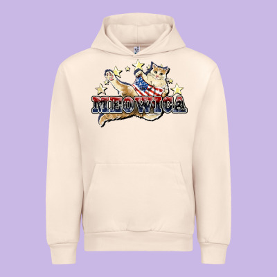 Meowica Cat 4th Of July Urban Hoodie Designed By Howdyjamesfarm