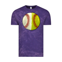 Cloud Purple half baseball softball Vintage Tee - JahusDesignShop