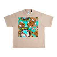 French Oak baseball turquoise sunflower seamless pattern Urban Heavy Tee - JahusDesignShop