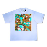 Grape Ice baseball turquoise sunflower seamless pattern Urban Heavy Tee - JahusDesignShop