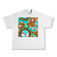 Lunar Rock baseball turquoise sunflower seamless pattern Urban Heavy Tee - JahusDesignShop