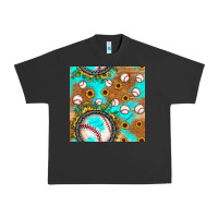 Pigment Black baseball turquoise sunflower seamless pattern Urban Heavy Tee - JahusDesignShop