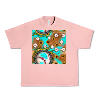 Salmon baseball turquoise sunflower seamless pattern Urban Heavy Tee - JahusDesignShop