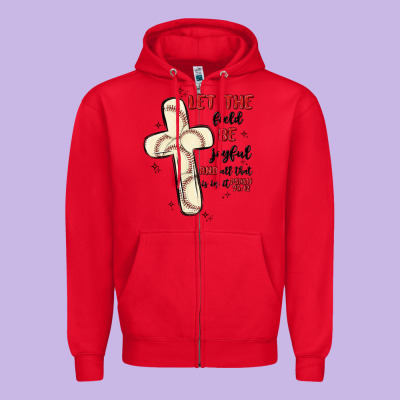 Baseball Zipper Hoodie Designed By Maliassmallbusiness