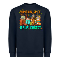 Navy pumpkin spıce jesus christ coffee cups Heavyweight Sweatshirt - AdoDesignShop