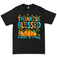 Black Thankful blessed and kind of a mess Premium Tee - RanaPortraitStore
