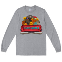 Heather Grey thanksgiving truck turkey pumpkin Long Sleeve Tee - AdoDesignShop