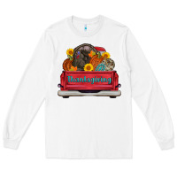 White thanksgiving truck turkey pumpkin Long Sleeve Tee - AdoDesignShop