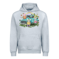 Heather Grey Easter gnomies with truck Easter Day Urban Hoodie - HowdyJamesFarm