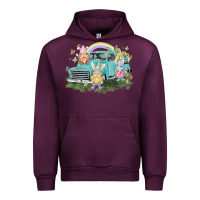 Mauve Wine Easter gnomies with truck Easter Day Urban Hoodie - HowdyJamesFarm