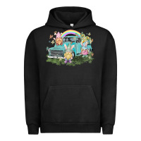 Pigment Black Easter gnomies with truck Easter Day Urban Hoodie - HowdyJamesFarm