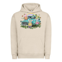Pigment French Oak Easter gnomies with truck Easter Day Urban Hoodie - HowdyJamesFarm