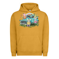 Pigment Peanut Butter Easter gnomies with truck Easter Day Urban Hoodie - HowdyJamesFarm