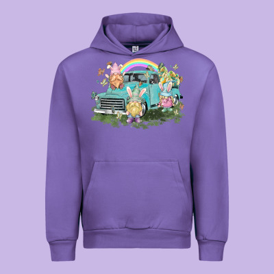 Easter Gnomies With Truck Easter Day Urban Hoodie Designed By Howdyjamesfarm