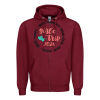 Burgundy girls trip Zipper Hoodie - MaliasSmallBusiness