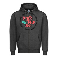 Charcoal Heather girls trip Zipper Hoodie - MaliasSmallBusiness