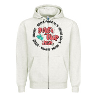 Oatmeal Heather girls trip Zipper Hoodie - MaliasSmallBusiness