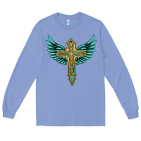 Colony Blue wing cross Long Sleeve Tee - Artiststas