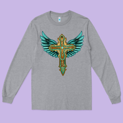 Wing Cross Long Sleeve Tee Designed By Artiststas