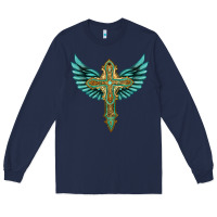 Navy wing cross Long Sleeve Tee - Artiststas