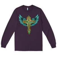 Plum wing cross Long Sleeve Tee - Artiststas