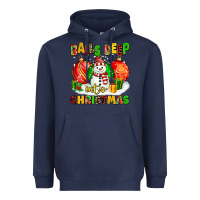 Navy Balls Deep Into Christmas Heavyweight Hoodie - MaliasSmallBusiness