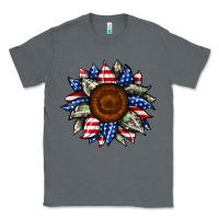 Charcoal Heather sunflower american flag Classic Tee - JahusDesignShop