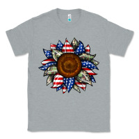 Heather Grey sunflower american flag Classic Tee - JahusDesignShop