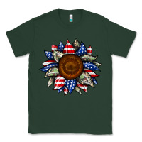 Sports Green sunflower american flag Classic Tee - JahusDesignShop