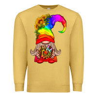 Antique Gold LGBTQ+ Pride Gnome With Donut Premium Sweatshirt - BundleAndBundleShop