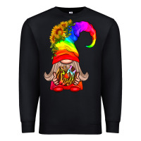 Black LGBTQ+ Pride Gnome With Donut Premium Sweatshirt - BundleAndBundleShop