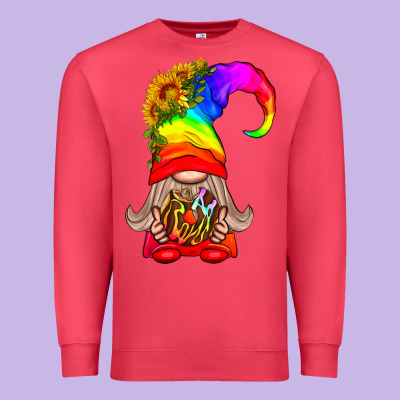 Lgbtq+ Pride Gnome With Donut Premium Sweatshirt Designed By Bundleandbundleshop