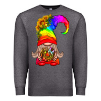 Charcoal Heather LGBTQ+ Pride Gnome With Donut Premium Sweatshirt - BundleAndBundleShop
