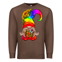 Chestnut LGBTQ+ Pride Gnome With Donut Premium Sweatshirt - BundleAndBundleShop