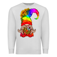 Dove Grey LGBTQ+ Pride Gnome With Donut Premium Sweatshirt - BundleAndBundleShop
