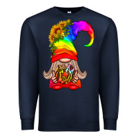Navy LGBTQ+ Pride Gnome With Donut Premium Sweatshirt - BundleAndBundleShop