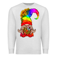 Oatmeal Heather LGBTQ+ Pride Gnome With Donut Premium Sweatshirt - BundleAndBundleShop
