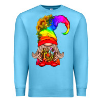 Ocean Blue LGBTQ+ Pride Gnome With Donut Premium Sweatshirt - BundleAndBundleShop
